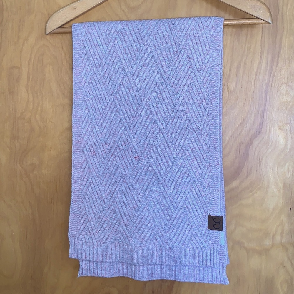 NWT C.C Pink/grey Diamond Weave Soft Scarf